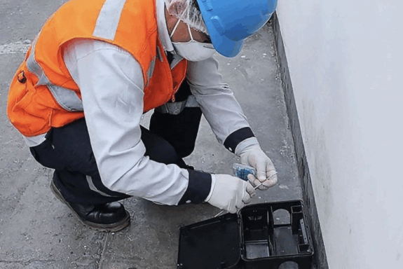 Pose de piège pour rat